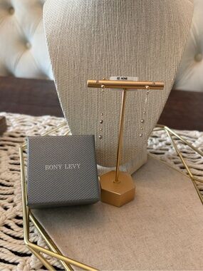 Bony Levy 14k Gold Bead Station Drop Earrings - New with Tags and Box